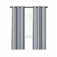 thumbnail image 1 of Navy Blue Grey Stripes Blackout Curtains 39 Inches Length, Simple Striped Lines Minimalist Window Treatment Thermal Insulated Drapes for Bedroom Living Room 2 Panels 55x39 Inches, 1 of 8