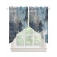 thumbnail image 1 of Navy Blue Grey Swag Valances for Windows, Modern Oil Painted Abstract Art Aesthetics Rod Pocket Sheer Valances for Windows, Swag Toppers Light Filtering for Kitchen Living Room 2 Panels 28''x36'', 1 of 6