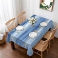 thumbnail image 1 of Navy Blue Grey Table Cloth Waterproof Tablecloths, Abstract Art Oil Painting Blue Ombre Tablecloth Dining Table Cover for Kitchen Party Tabletop Outdoor, Rectangle Tablecloth 60x102 Inch, 1 of 9