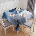 thumbnail image 1 of Navy Blue Grey Table Cloth Waterproof Tablecloths, Modern Ombre Oil Painted Abstract Art Tablecloth Dining Table Cover for Kitchen Party Tabletop Outdoor, Square Tablecloth 60x60 Inch, 1 of 9