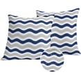 thumbnail image 1 of Navy Blue Grey White Outdoor Pillow Covers 26x26 Set of 2,Waterproof Patio Throw Pillowcase Protectors,Abstract Geometric Ocean Wave Stripe Decorative Pillow Shams Cushion Covers for Seat Bed Couch, 1 of 8