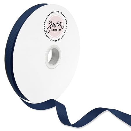 Navy Blue Grosgrain Ribbon for Crafts and Bows, 5/8" x 100 Yards by Gwen Studios
