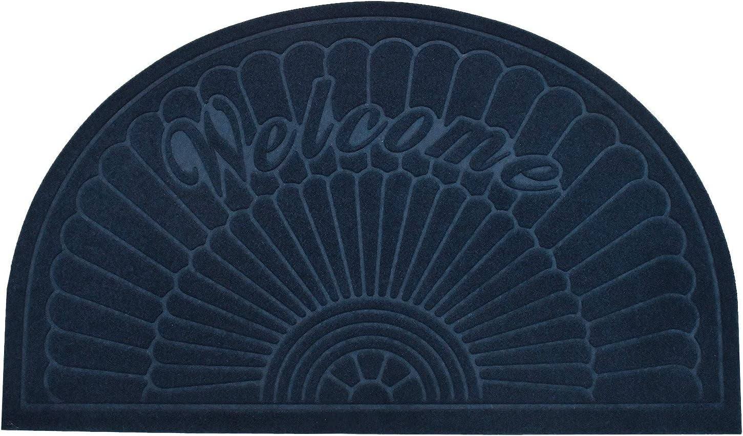 Navy Blue Half Round Door Entrance Indoor Half Rug Outdoor Half