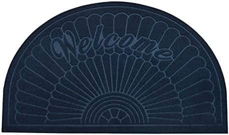 Navy Blue Half Round Doormat Entrance Mat Indoor Half Moon Rug