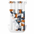 thumbnail image 1 of Navy Blue No Hook Shower Curtain Waterproof,Bathroom Curtains with Snap in Liners and See Through Top Window,Middle Century Modern Geometric Abstract Art Hotel Style Bathtub Curtains Shower 36"Wx72"L, 1 of 8