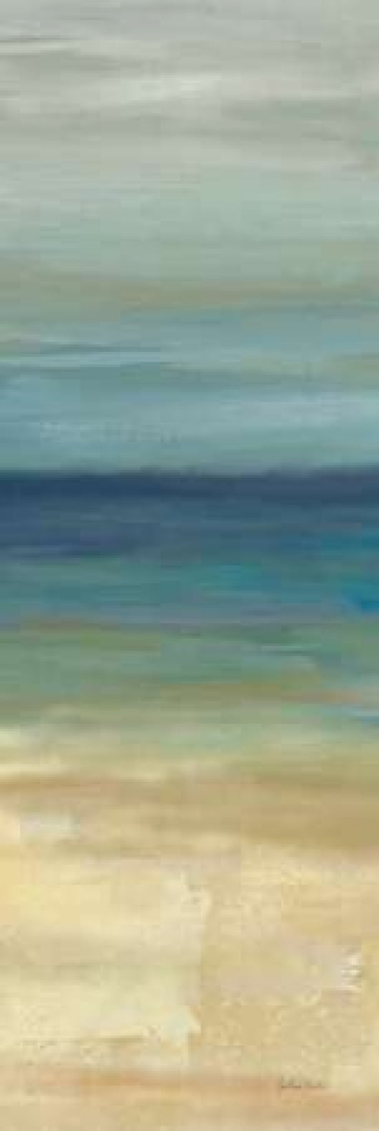 Navy Blue Horizons Panel I Canvas Art - Cynthia Coulter (12 x 36)