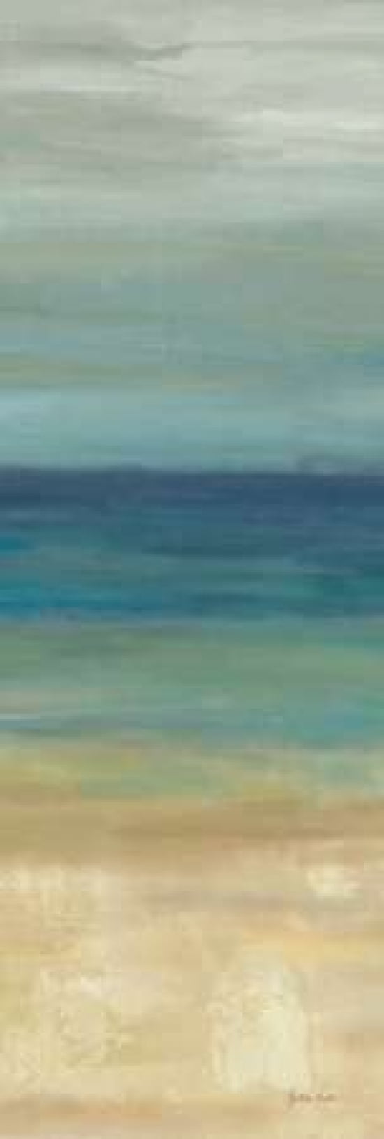 Navy Blue Horizons Panel II Canvas Art - Cynthia Coulter (12 x 36)