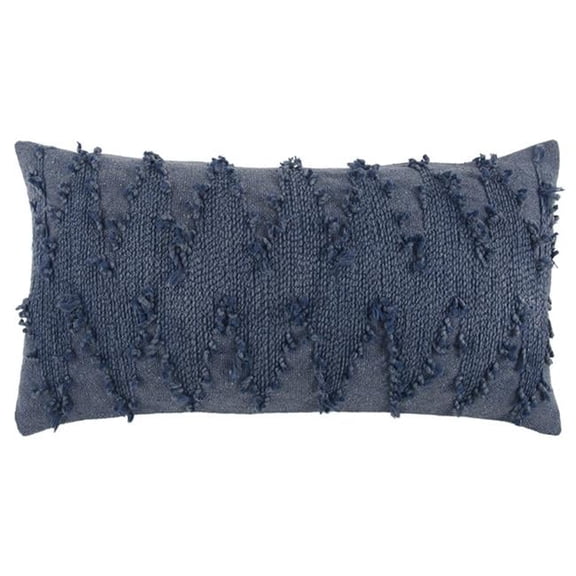 Navy Blue & Indigo Twisted Chevron Pattern Throw Pillow