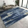 thumbnail image 1 of Navy Blue Ink Marble Area Rug, Luxurious Blue Gold Plated Texture Washable Rugs, with Anti-Slip Easy Clean Carpet for Living Room Bedroom Kitchen Dining Room Home Office-3x4ft, 1 of 7