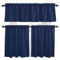 thumbnail image 1 of Navy Blue Kitchen Curtains Sets for Windows 24 Inch Length, Solid Color Farmhouse Navy Blue Rod Pocket Window Treatments Tier Curtains and Valances Set for Bedroom/Bathroom, 1 of 8