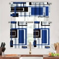 thumbnail image 1 of Navy Blue Kitchen Curtains Tiers and Valances Set 3 Piece for Windows Grey and Black Kitchen Window Curtains Set,Geometric Modern Art Valances for Living Room(36" Tiers Set), 1 of 5