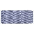 thumbnail image 1 of Navy Blue Kitchen Mat, Cool Pattern with Geometrical Triangle Shapes in Striped Designed Image, Plush Decorative Kitchen Mat with Non Slip Backing, 47" X 19", Dark Blue and White, by Ambesonne, 1 of 1