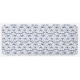 thumbnail image 1 of Navy Blue Kitchen Mat, Illustration Yatch Themed Design Fish Starfish Anchor Nautical Marine Print, Plush Decorative Kitchen Mat with Non Slip Backing, 47" X 19", Navy and White, by Ambesonne, 1 of 1