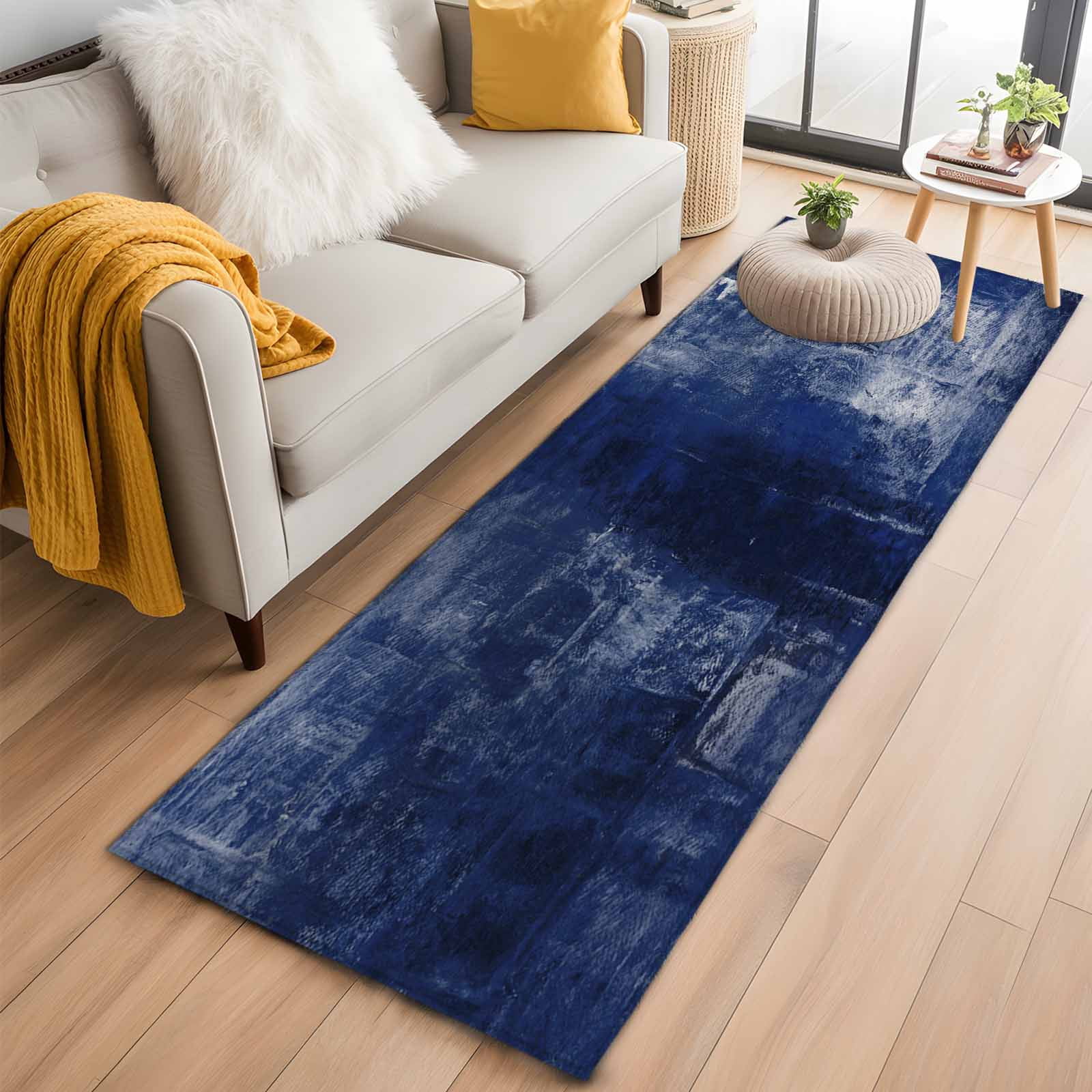 Navy Blue Kitchen Runner Rug 2x6 Washable Runners for Hallway Non Slip ...