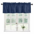 thumbnail image 1 of Navy Blue Kitchen Valances for Windows 54x18 Inch Kitchen Curtains Valances Rod Pocket Modern Pure Navy Blue Bathroom Window Valances for Window Treatment Decor, 1 of 6