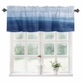 thumbnail image 1 of Navy Blue Kitchen Valances for Windows 60x18 Inch Kitchen Curtains Valances Rod Pocket Ombre Modern Oil Painting Aesthetics Abstract Art Bathroom Window Valances for Window Treatment Decor, 1 of 6