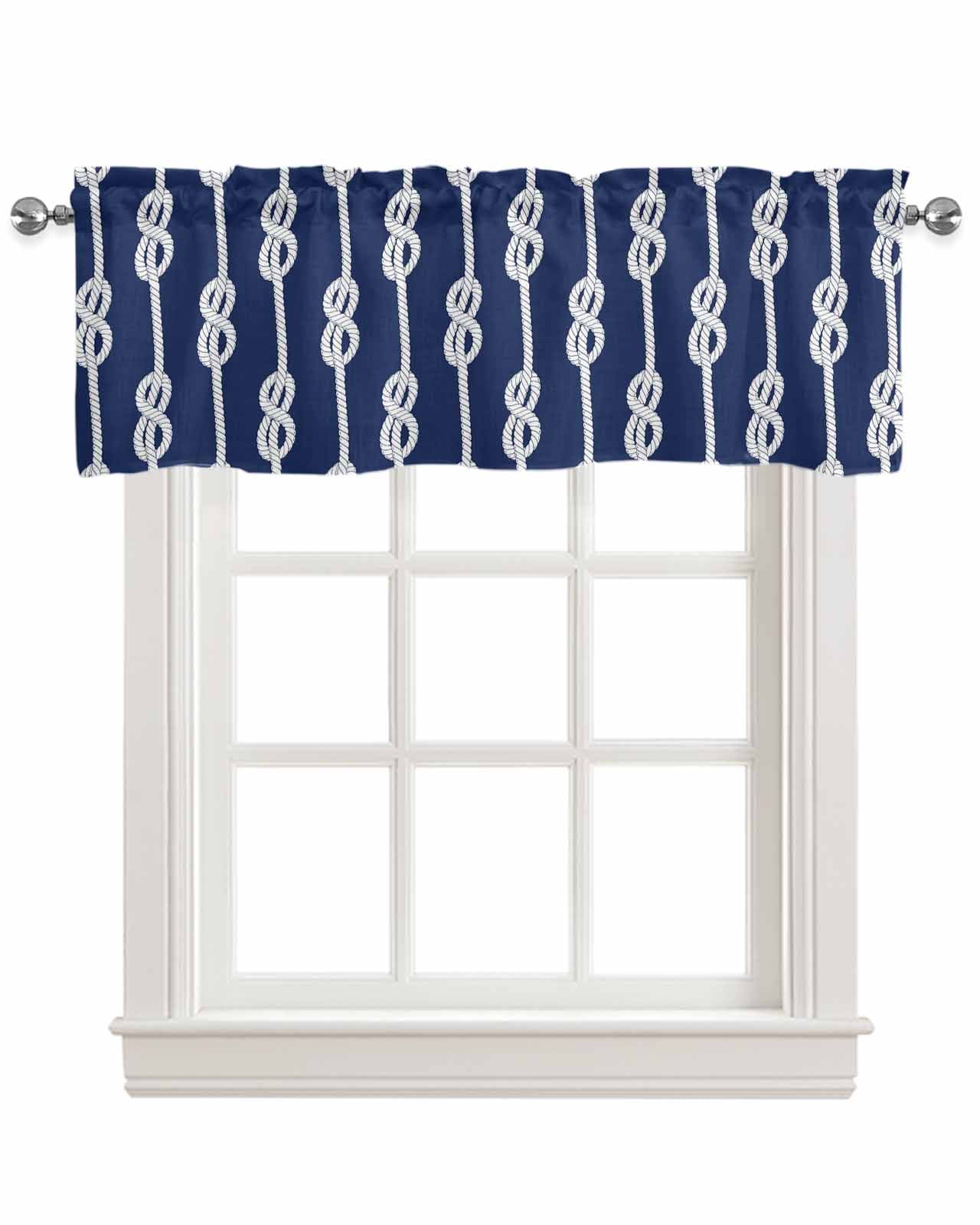 Navy Blue Window Valance
