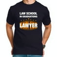 thumbnail image 1 of Navy Blue LAWYER Graduation T-Shirt - Celebratory Design with & Stars - Perfect for Law School Graduates, 1 of 5
