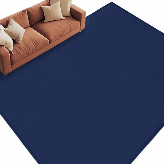Navy Blue Large Area Rugs for Bedroom Living Room, Soft Non Slip Carpet Bedside Rug, Modern Pure Navy Blue Rectangular Floor Cover Kitchen Accent Rug 5'x8' for Dining Room/Office