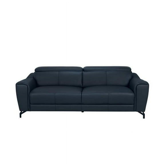 Navy Blue Leather Sofa