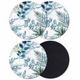 thumbnail image 1 of Navy Blue Leaves Coasters Set of 4, Absorbent Coasters for Drinks, Summer Botanical Farmhouse Watercolor Leaf Coaster for Desk Coffee Table Protection, Home Decor House Warming Gifts 4", 1 of 8