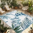 thumbnail image 1 of Navy Blue Leaves Outdoor Rug for Patio/Deck/Porch, Non-Slip Large Area Rug 3 x 5 Ft, Summer Botanical Farmhouse Watercolor Leaf Indoor Outdoor Rugs Washable Area Rugs, Camping Rug Carpet Runner, 1 of 8