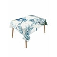 thumbnail image 1 of Navy Blue Leaves Rectangle Tablecloth, Summer Botanical Farmhouse Watercolor Leaf Waterproof & StainResistant Tablecloth, Washable Oil-proof Table Cover for Dining/Party/Wedding/Buffet 60x102 In, 1 of 9
