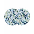 thumbnail image 1 of Navy Blue Leaves Round Placemats Set of 2 for Dinning Tables,Heat-proof Braided Table Mats 13 Inch,Green Summer Botanical Washable Place Mat for Kitchen Restaurant Party Decor Supplies Table Setting, 1 of 9