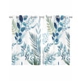 thumbnail image 1 of Navy Blue Leaves Sheer Curtains 45 Inch Length 2 Panels Set for Living Room/Bedroom, Summer Botanical Farmhouse Watercolor Leaf Kitchen Curtains Grommet Curtains Window Treatments 42"x45"x2, 1 of 7