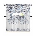thumbnail image 1 of Navy Blue Leaves Swag Curtains for Living Room/Bedroom Windows, Summer Botanical Kitchen Curtains and Valances Set 36 Inch Length, Light Filtering Swags Valance Curtain Panels, 1 of 5