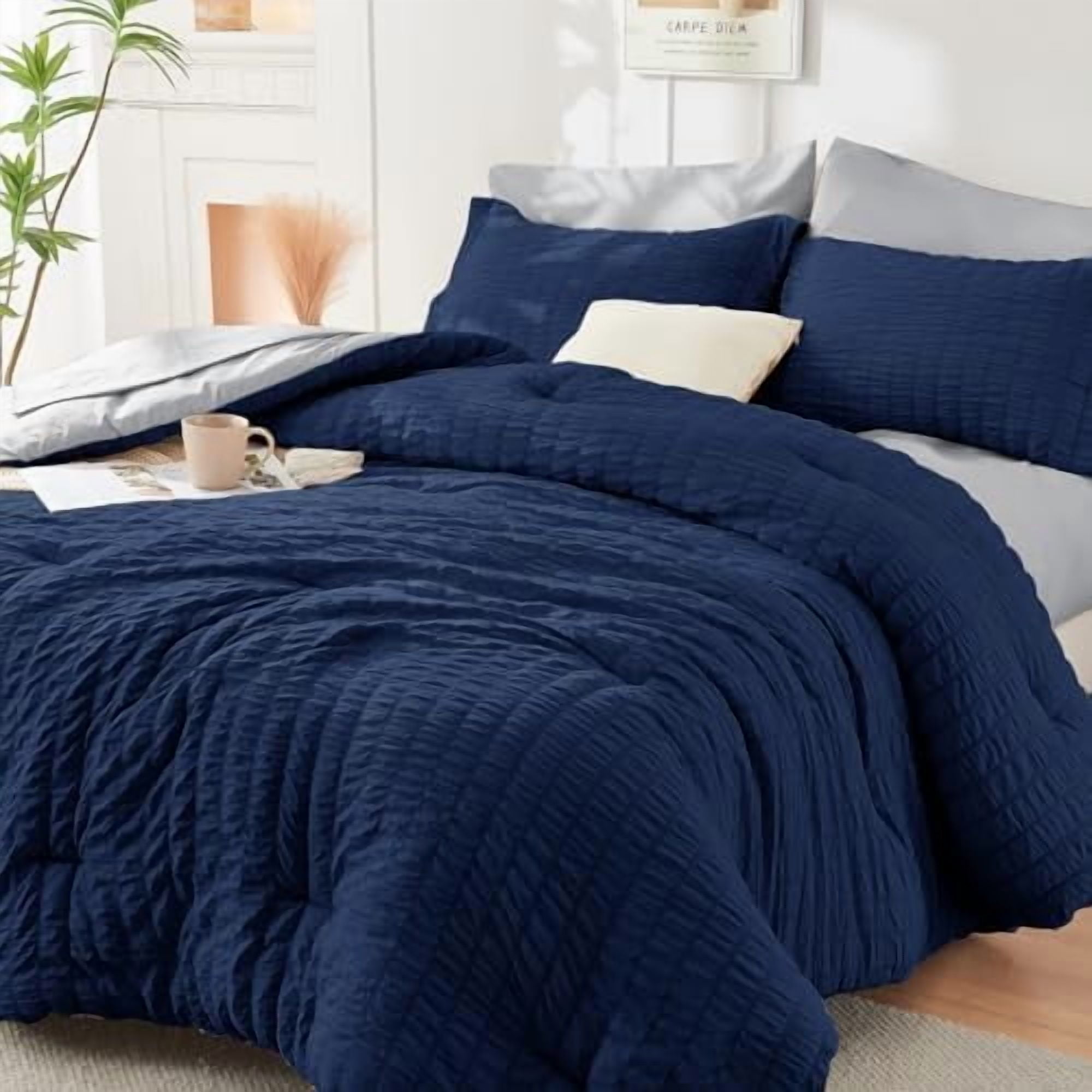 Navy Blue And Grey Comforter Setsnull