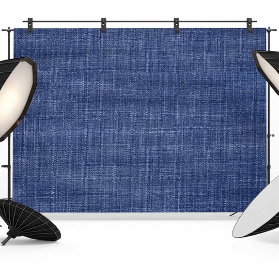 Navy Blue Linen Backdrops for Photography, Farmhouse Pure Color Country Vintage Fabric Photo Background Sturdy Studio Props for Photo Studio, Video Recording, Booth & Photoshoot 8X6ft