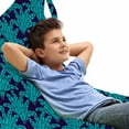 thumbnail image 1 of Navy Blue Lounger Chair Bag, Exotic Tropical Botanical Jungle Leaves Composition in Dark Blue Tones, High Capacity Storage with Handle Container, Lounger Size, Dark Seafoam Indigo, by Ambesonne, 1 of 1