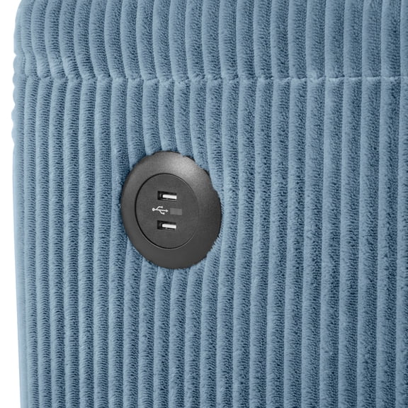 Navy Blue Loveseat Sofa - Auto - reclining Feature - Night Use - Supports Head and Back