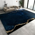 thumbnail image 1 of Navy Blue Marble Area Rug, Luxury Geometric Gold Foil Texture Indoor Non-Slip Rugs, Machine Washable Breathable Easy Care Carpet For Living Room Bedroom Dining Room 3x4ft, 1 of 6