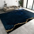 thumbnail image 1 of Navy Blue Marble Area Rug, Luxury Geometric Gold Foil Texture Indoor Non-Slip Rugs, Machine Washable Breathable Easy Care Carpet For Living Room Bedroom Dining Room 5x6ft, 1 of 6