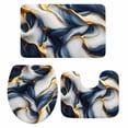thumbnail image 1 of Navy Blue Marble Bath Mat 3 Piece Bathroom Rug Set, Gold Modern Art Non Slip Bath Rug Contour Mat and Toilet Lid Cover, Absorbent Shower Mats Soft Bath Rugs and Mats Sets, 1 of 8