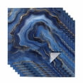 thumbnail image 1 of Navy Blue Marble Cloth Napkins, Contemporary Ink Painting Abstract Washable and Reusable Dinner Napkins Set of 6, Table Napkin for Kitchen Party Birthday Wedding Hotel Housewarming 20"x20", 1 of 8