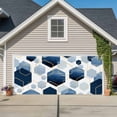 thumbnail image 1 of Navy Blue Marble Garage Door Cover Banner 6 x 13 FT, Gold White Geometric Hexagon Modern Garage Door Curtains Backdrop with Grommets for Indoor Outdoor Wall Party Porch Yard Decorations Background, 1 of 9