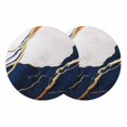 thumbnail image 1 of Navy Blue Marble Round 13 Inch Placemats Set of 2, Modern Ink Painting Art Abstract HeatResistant Non Slip Place Mats for Dining Table, Wipeable Braided Kitchen Table Mats for Housewarming, 1 of 9