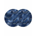 thumbnail image 1 of Navy Blue Marble Round Placemats Set of 2 for Dinning Tables,Heat-proof Braided Table Mats 15 Inch,Abstract Modern Golden Geometric Washable Place Mat for Kitchen Restaurant Party Decor Table Setting, 1 of 9