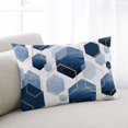 thumbnail image 1 of Navy Blue Marble Small Pillow Covers, Gold White Geometric Hexagon Modern Soft Breathable Throw Pillow Cases with Invisible Zipper, Decorative Pillowcase Pillows Protectors for Sofa Bed Chair 12"x20", 1 of 9