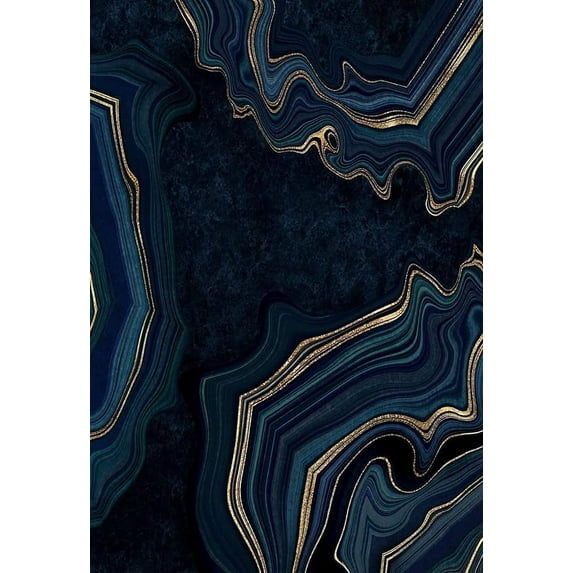Navy Blue Marble Texture Area Rug, Abstract Geometric Gilt Swirl Art Outdoor Carpet, Rug With Non-Slip Backing Easy Can Be Washed For Bedroom Kitchen Home Office Floor Rug 5 x 8ft