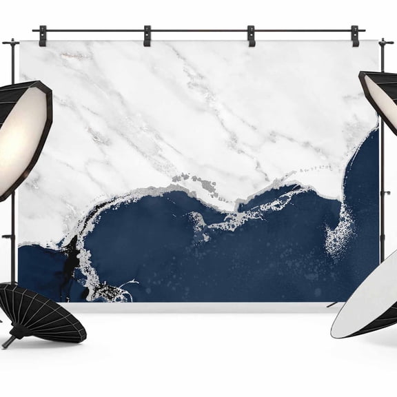 Navy Blue Marble Texture Photography Backdrop 10x8FT, Abstract Retro Wave Photo Backdrops, Background for Photography Studio Photo Studio Background, Back Drop for Photoshoot