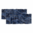 thumbnail image 1 of Navy Blue Marble Valances for Windows, Modern Golden Geometric Abstract Light Filtering Kitchen Curtains, Rod Pocket Window Valance Curtains for Living Room Bedroom, 60" W x 18" L, 2 Panels, 1 of 9