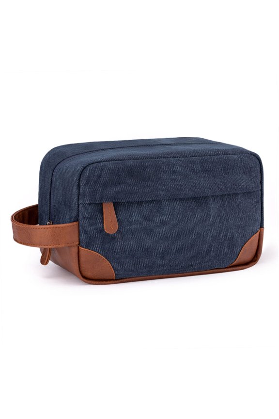 Navy Blue Medium Canvas Hanging Travel Toiletry Bag