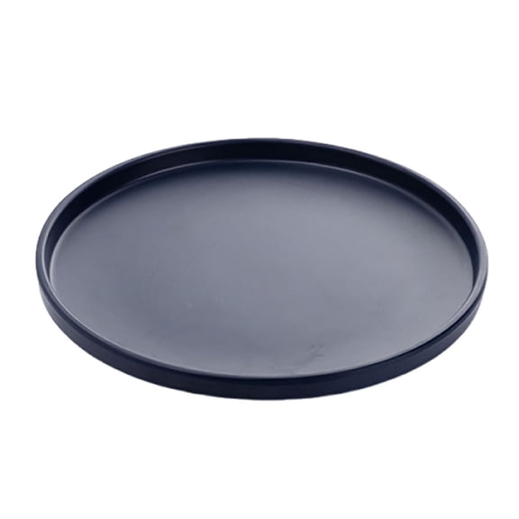 Navy Blue Melamine Plastic Vegetable Fruit Plate – Round Imitation Porcelain Dish, Large Decorative Tray for Coffee Table Ottoman, Farmhouse Dining Room Living Room Decor, Durable & Easy Clean