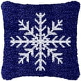thumbnail image 1 of Navy Blue Merry Christmas Snowflake Latch Hook Pillow Kits for Beginner Needle Crochet Yarn Kits with Stamped Canvas Embroidery Cushion Hook and Latch Throw Pillow 43x43cm, 1 of 7