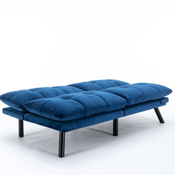 Navy Blue Modern Folding Bed / Adjustable Backrest 180°/150°, Small Apartment