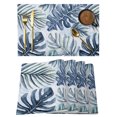 thumbnail image 1 of Navy Blue Monstera Deliciosa Placemats Set of 4 Summer Botanical Tropical Place Mats Indoor Wipeable Table Mats Washable Cloth Dining Table Placemats for Kitchen Holiday Party Home Decor 13x19 Inch, 1 of 9